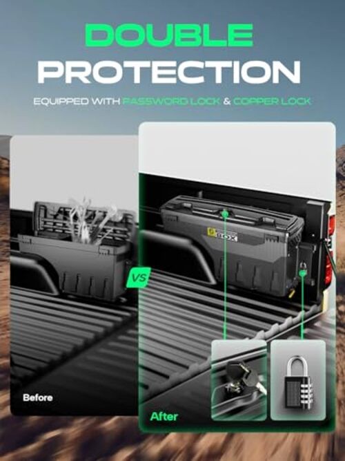 Truck Bed Storage Tool Box Lockable Compatible with 2007-2021 Driver Side