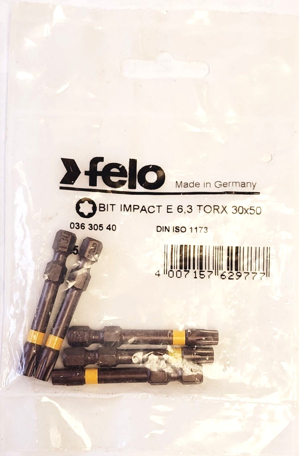 FELO 03630540 BIT IMPACT E 6.3 TORX T 30 x 50 mm (5PC_NEW)