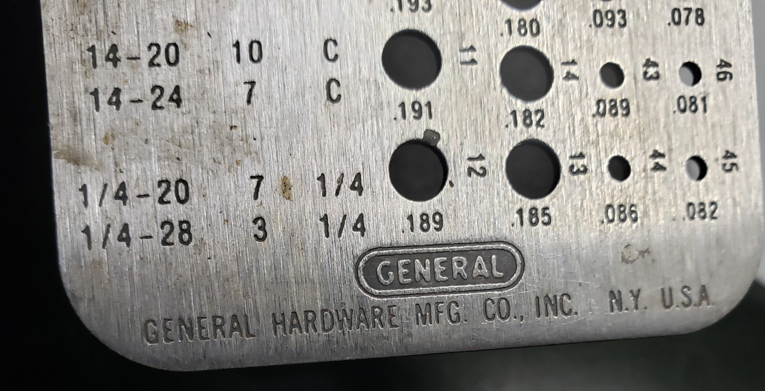 General Hardware Drill Machine Tap Screw Wire Gauge Gage Tempered Steel No 15