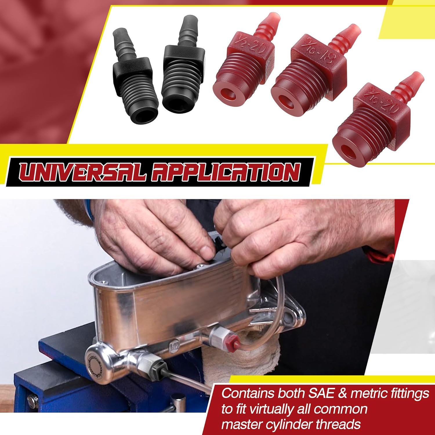 Master Cylinder Bleeder Kit Complete Brake Bleeder Kit with 22 in Clear Hose Cl