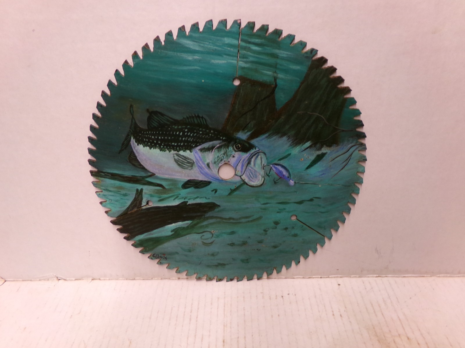 Hand Painted Circular Saw Blade 10″ Bass Fishing
