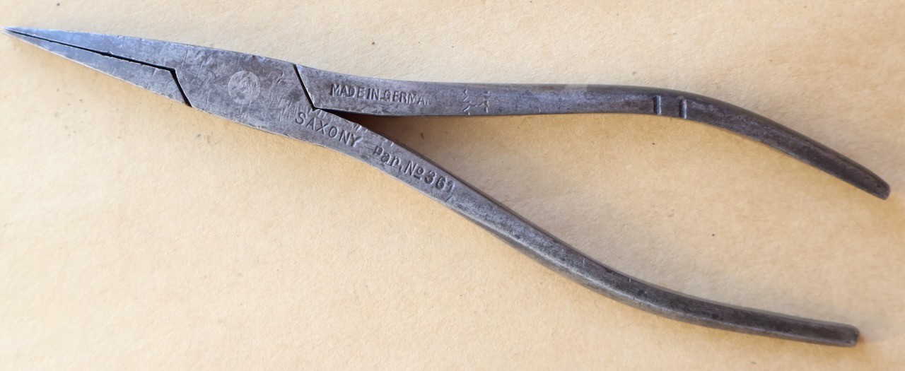 6.5″ H. F. Schnicke No. 361 Duckbill Pliers / Chemnitz Saxony Germany / MTT