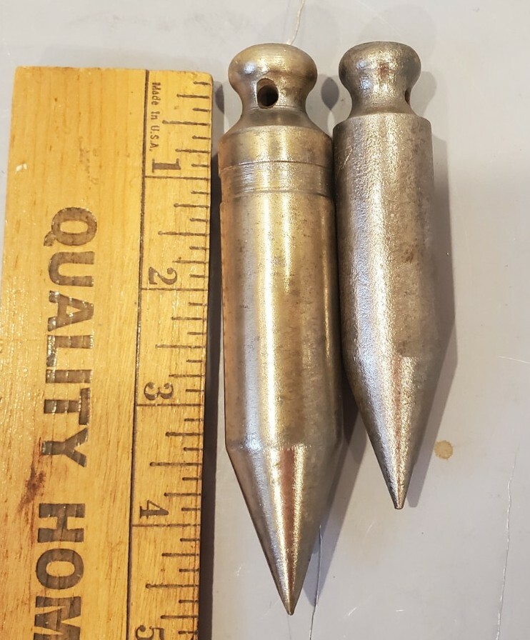 2 Vintage Miller Falls Plumb Bobs, No. 4, Other, Old Carpenter Tool