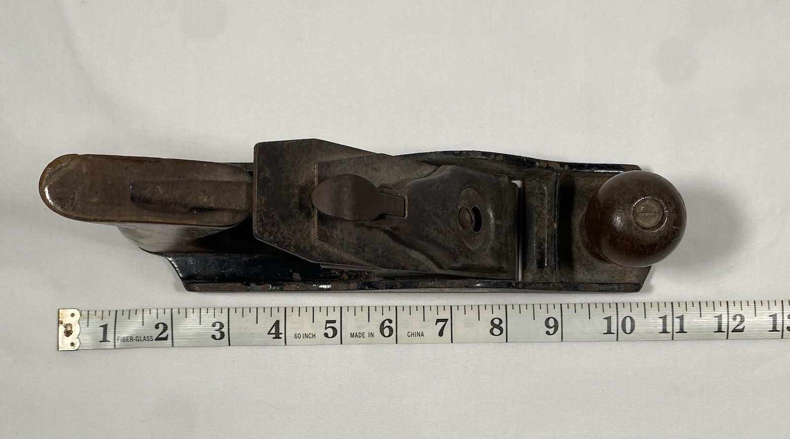 Antique Vintage Made In USA Flat Bottom Wood Plane Hand Tool 9.5″ Long Unmarked