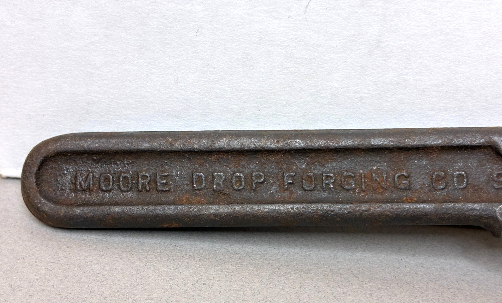 Vintage FORD Auto Script Monkey Wrench ~ Moore Drop Forging Co. Springfield MASS