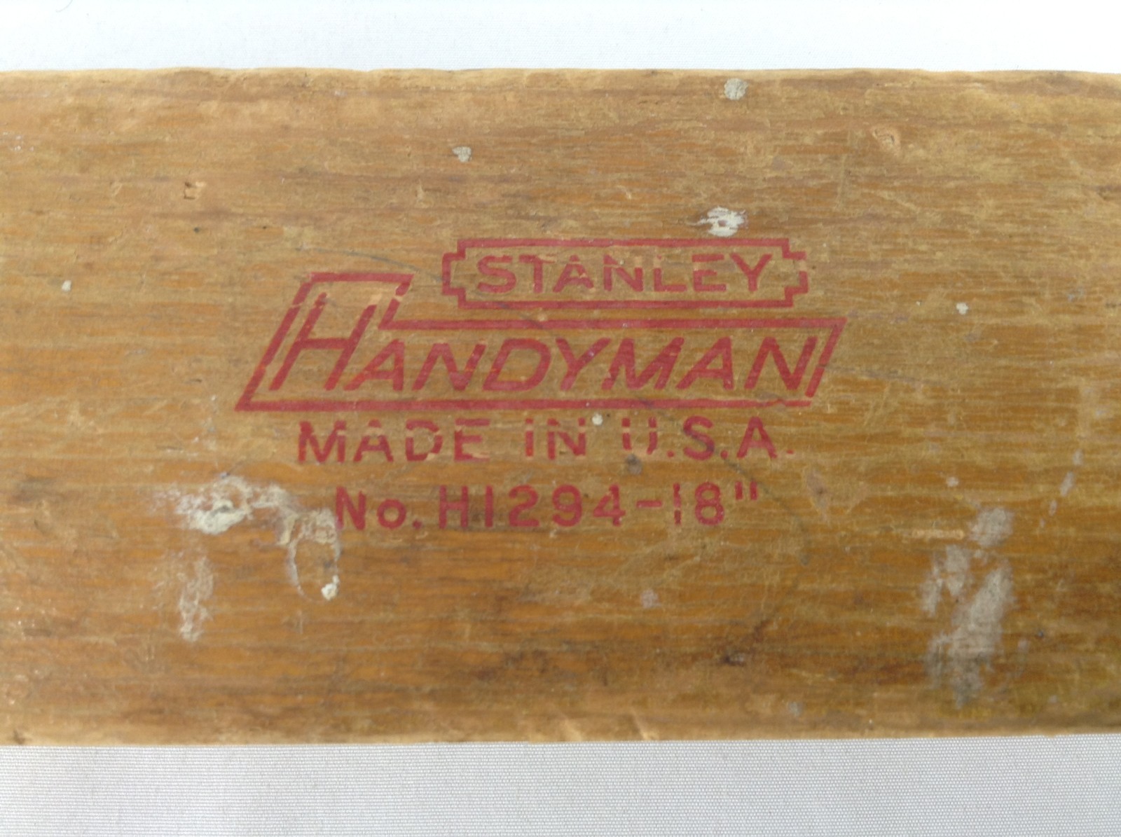 Vintage Stanley Handyman 18″ Wooden Level Model No. H1294-18 UNRESTORED
