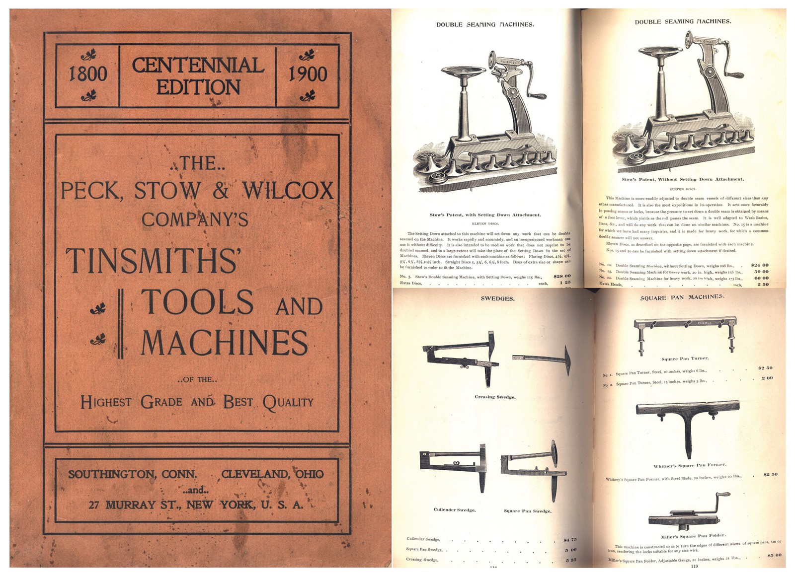 Orig. P.S. & W. 1899 Centennial Ed. Catalogue of Tinsmith’s Tools – mjdtoolparts
