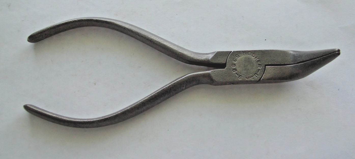 vintage H. Boker USA 5388-6 curved / bent needle nose pliers