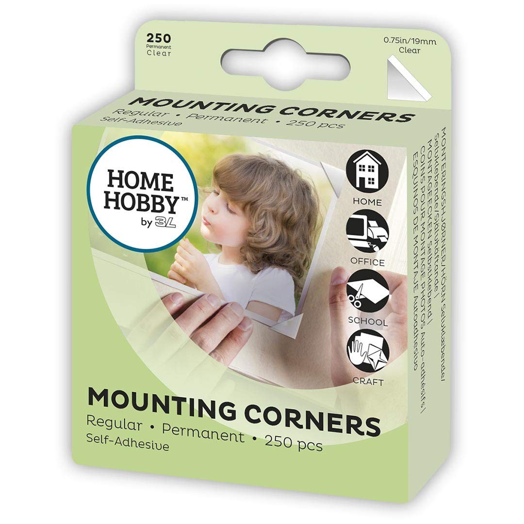 HomeHobby by 3L Mounting Corners, Clear, 19mm,Other Framing & Matting