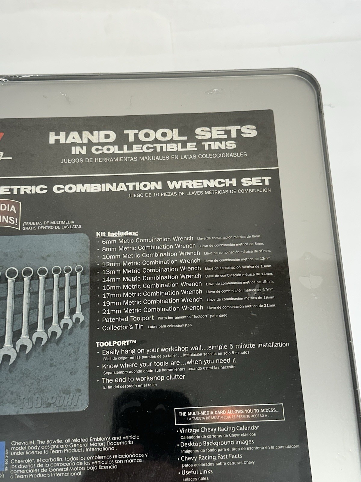 Chevy Racing Metric Combo Wrench Set In Collectible Tin #16 Jack Sprague NASCAR