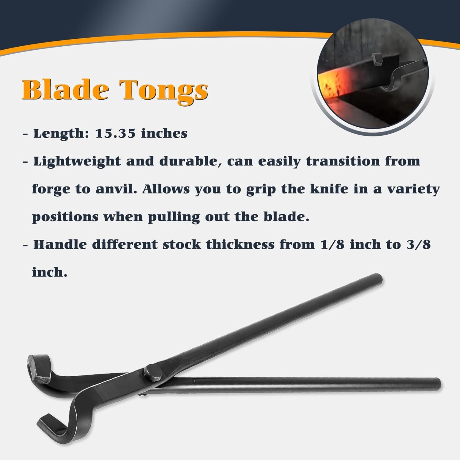 Knife Making Tongs Blacksmith Tongs Tools Set Forging Tongs Tool Kit 5 PCS Black