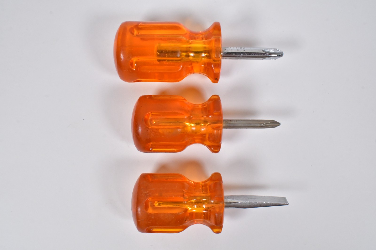 3x Vtg VACO Short Stubby Screwdrivers P-5 P-6 & A132 USA Phillips Slotted