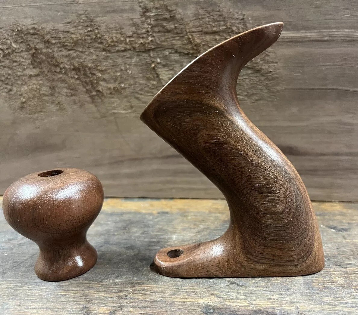 Tote & Knob Set For A Stanley Plane No 5 Type 7-8 Black Walnut Low Knob