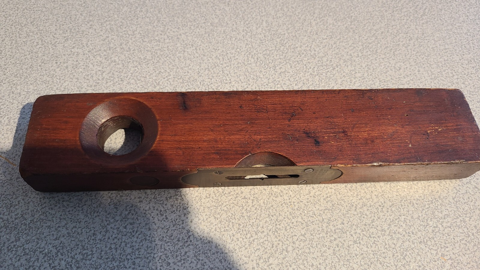 Antique tool wood 12 inches long level Stanley Rule Co Rosewood and Brass