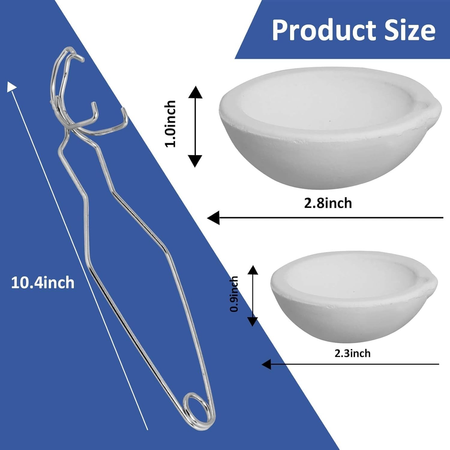 Versatile Melting Metal Kit: 4 Ceramic Crucibles & 2 Enlarged Versions Included