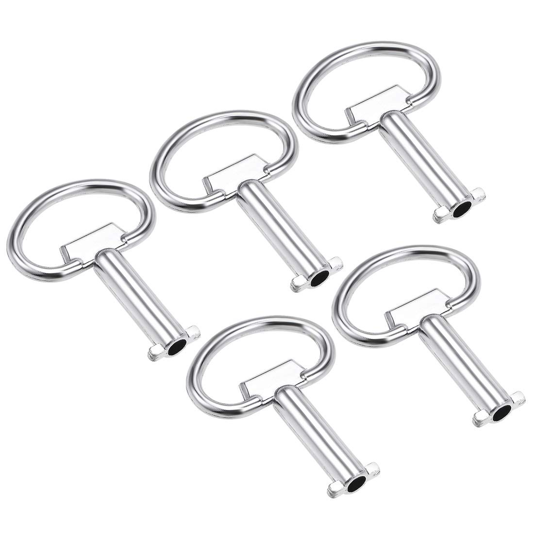 uxcell Electrical Cabinet Key 5mm Hole Zinc Alloy Slotted,5Pcs, Nickel Plated