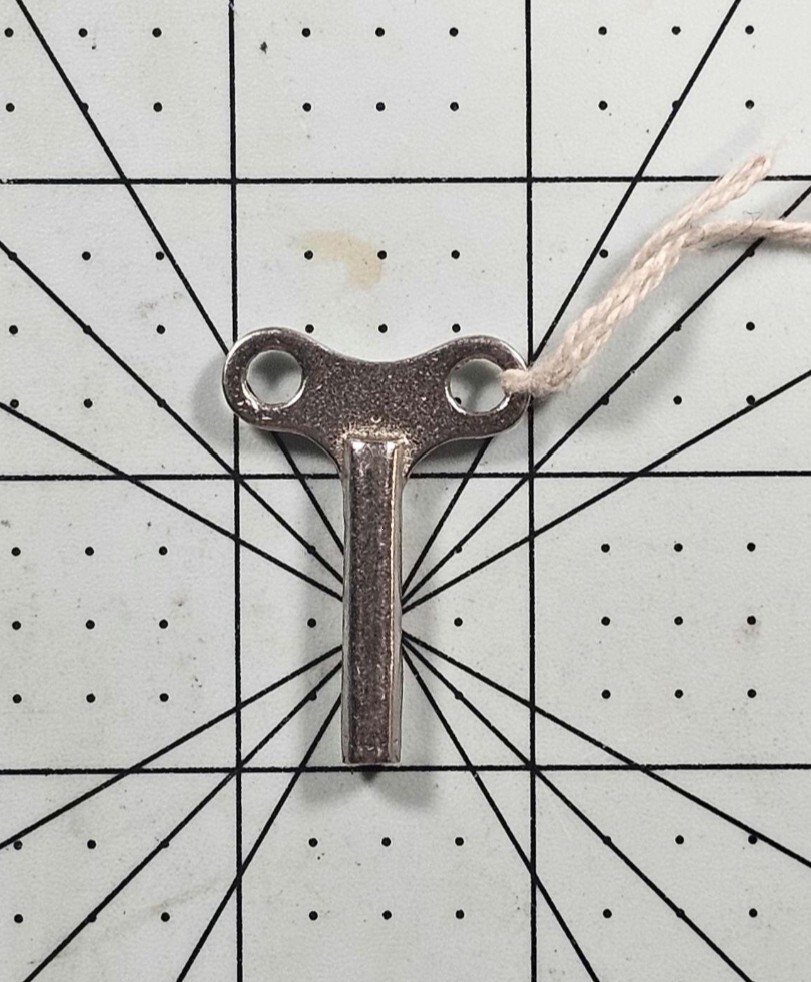 Vintage Nickle Plated Winding Clock Key
