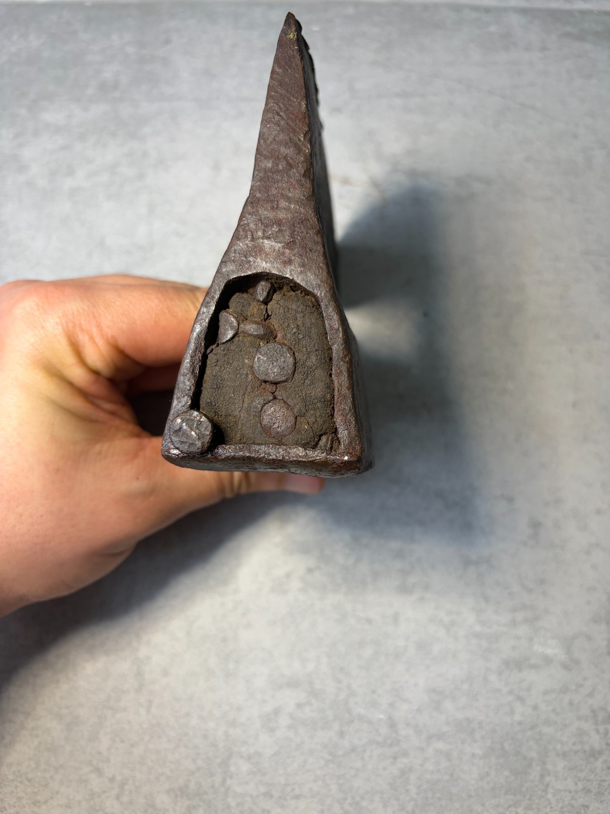 Vintage Blacksmith Forged Broad Axe Head 1.3 lbs Restoration Project