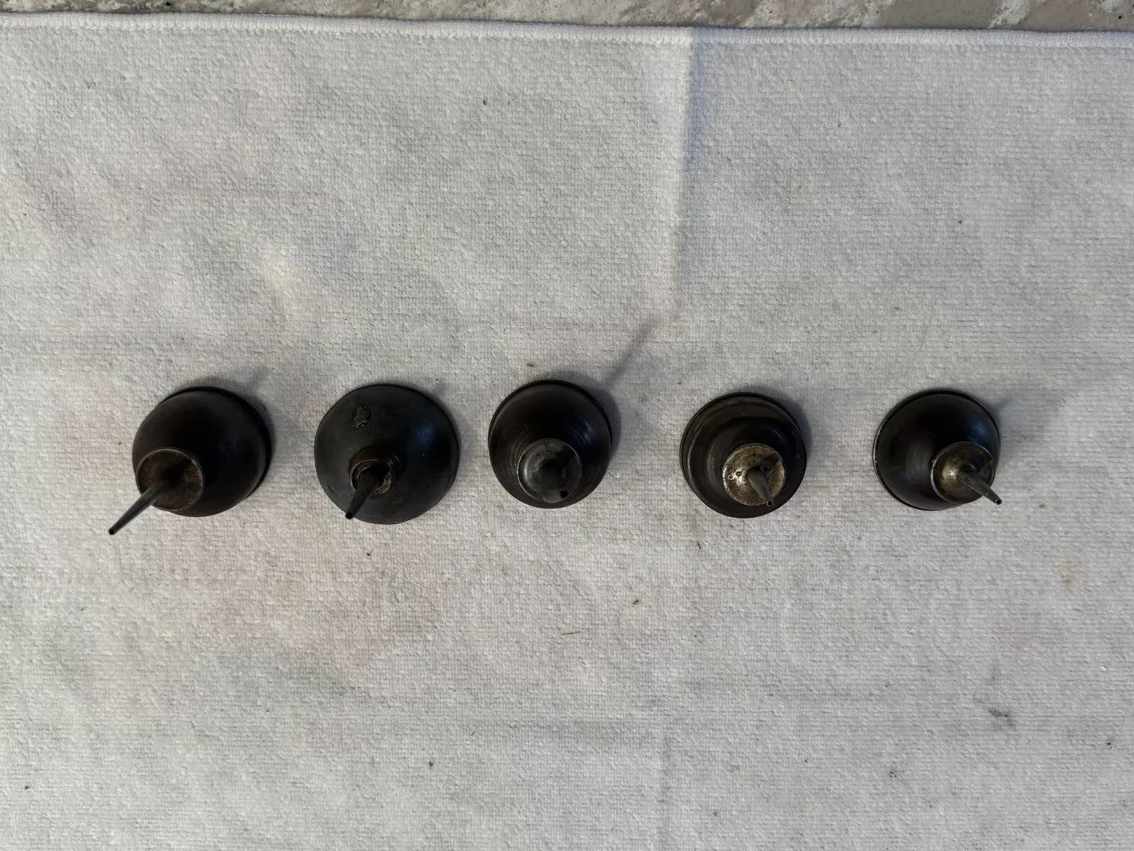 Small Metal Oil Can Lot Thunb Oilers Oiler Cans w/ Spout : 5 Piece Set * B75