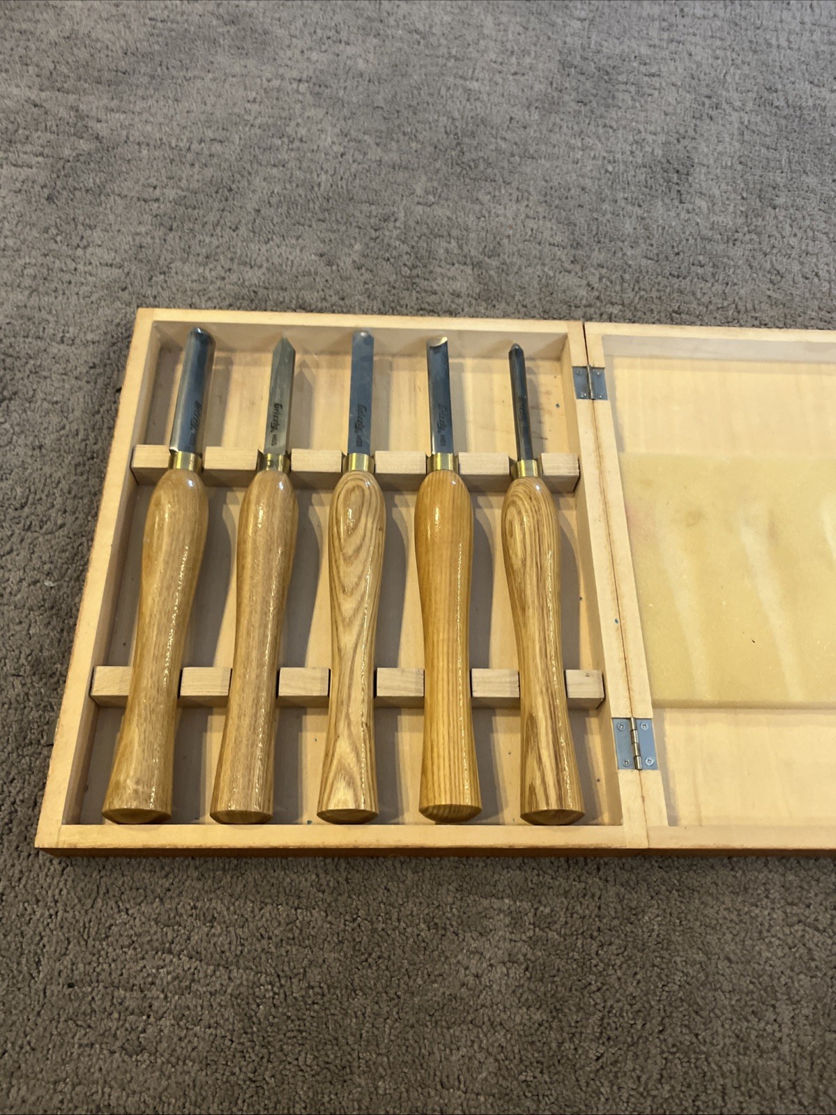 Grizzly Large Chisel Set (6) In Box Wood Carving Deluxe Strong Blade HSS wood