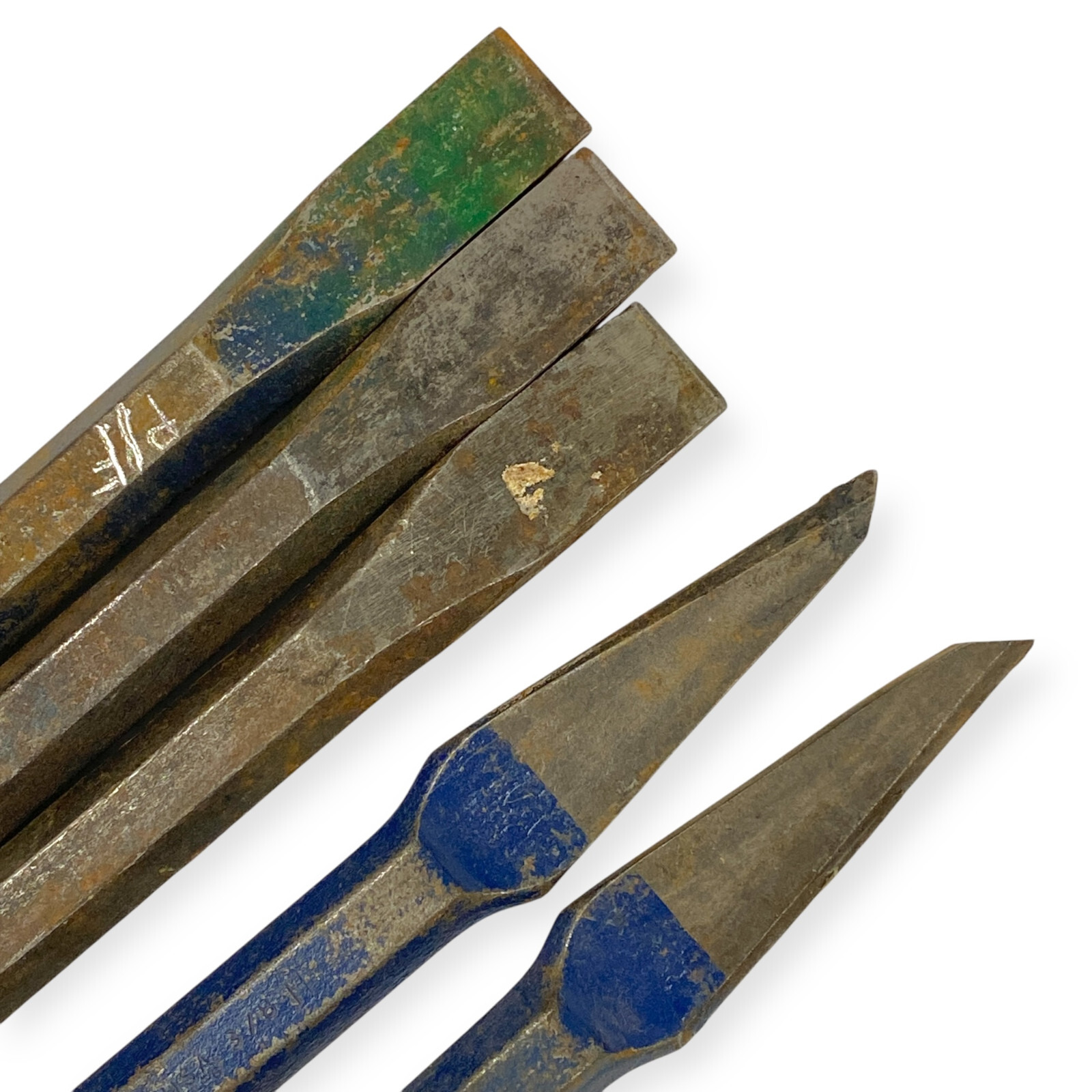 Vintage Hargrave and Assorted 200 3/4 in, Cold Chisel Set, 7 in Long, 5 Pcs