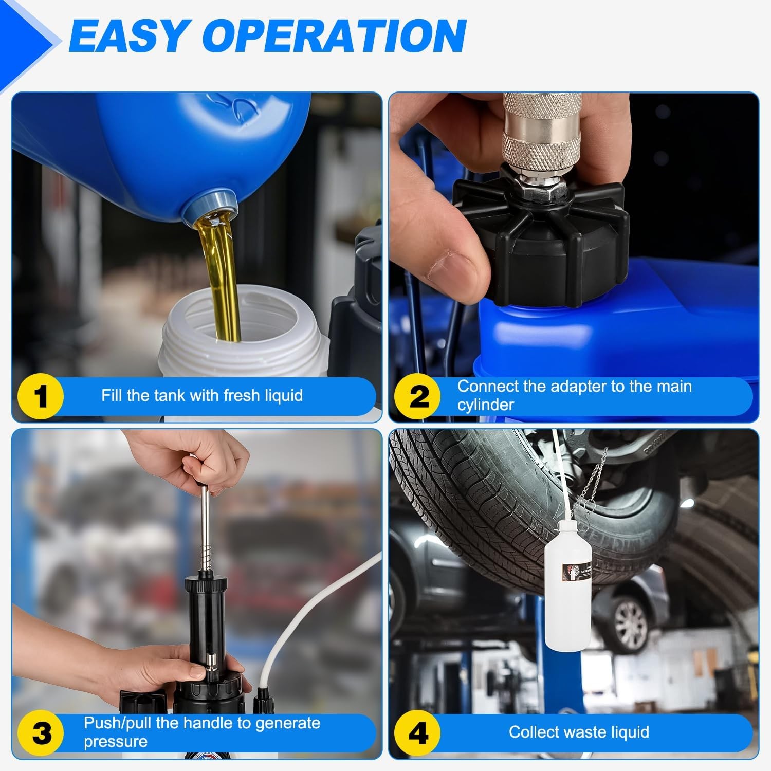Brake Bleeder Kit 3L Manual Brake Bleeder Vacuum 3L Brake Bleeder+1L Bottle