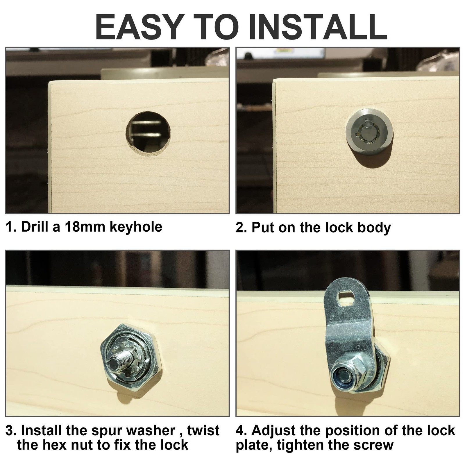 1 Pack Cabinet Locks with Keys, 5/8″ Cam Lock Keyed Alike, RV Compartment Sto…