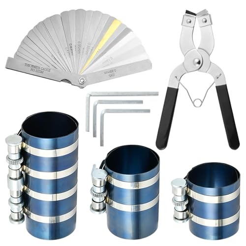 8Pcs 3″ 4″ 6″ Piston Ring Compressor, Car Engine Piston Ring Compressor Tool