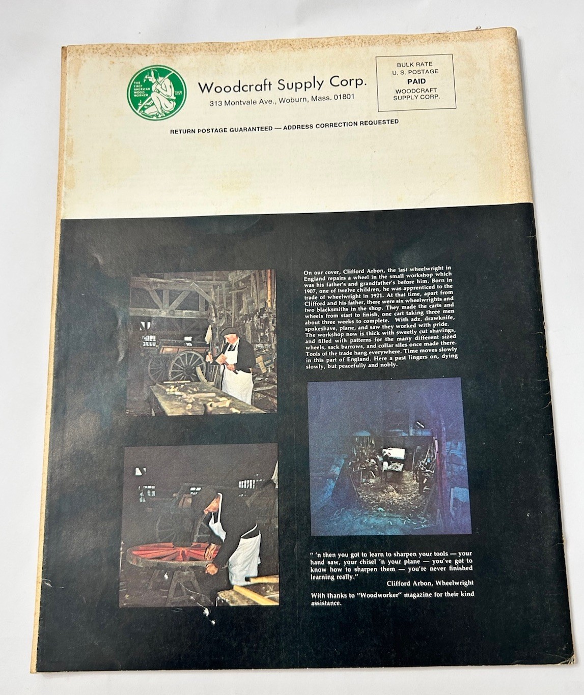 Woodcraft Supply Corp 1976 Catalog Woodworking Tools Woburn MA