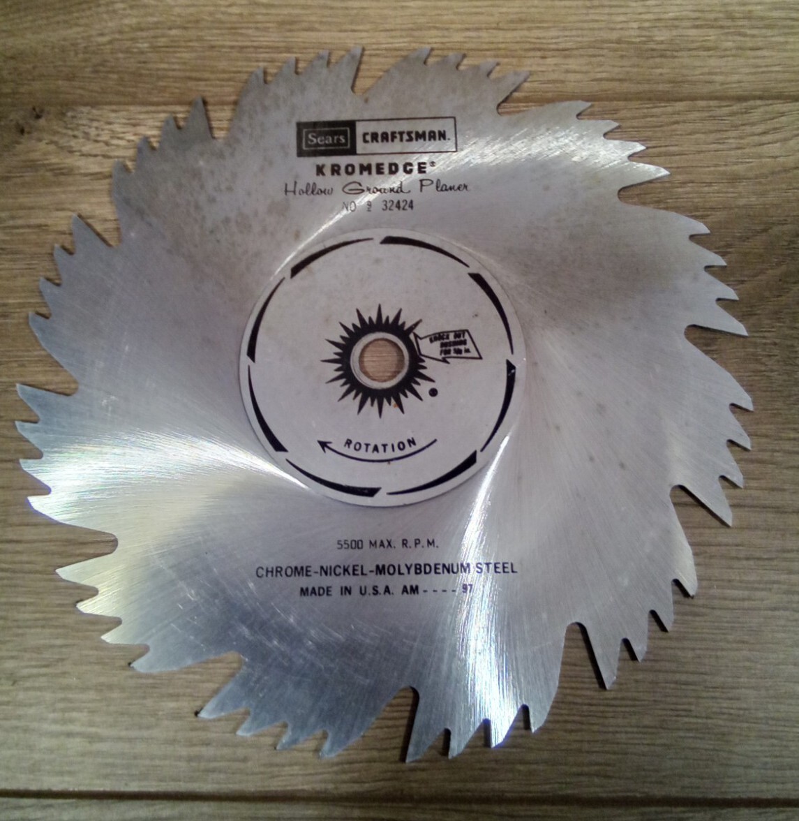 Vtg NOS Craftsman (9-32424) Kromedge 8” Saw Blade Hollow Ground Planer USA