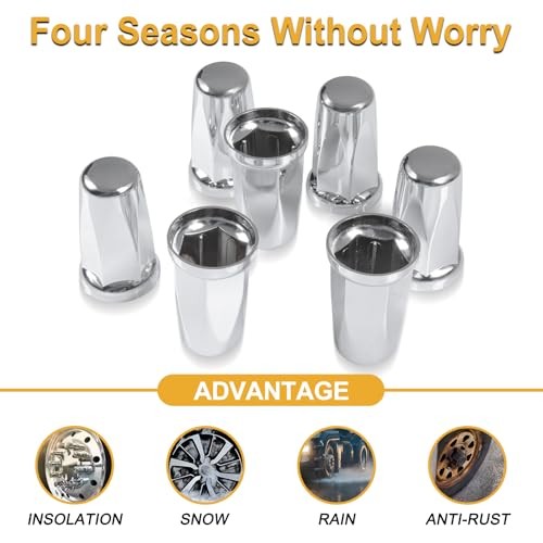 60PCS 33mm Lug Nut Covers for Semi Trucks 60 PCS