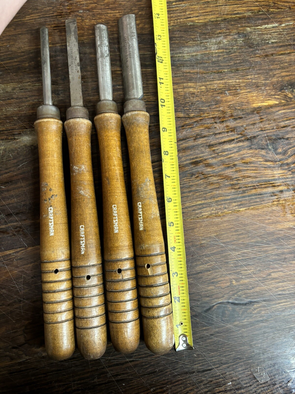 4 Craftsman Chisels Lathe Carving Tools. 2852, 2851, 2862 and Illegible model