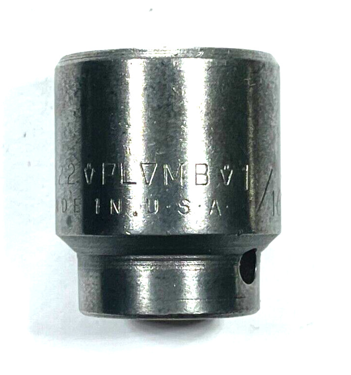 Vintage Plomb Plvmb Plumb 5222 USA Period 1939-1945 11/16″ 3/8″ Drive Socket