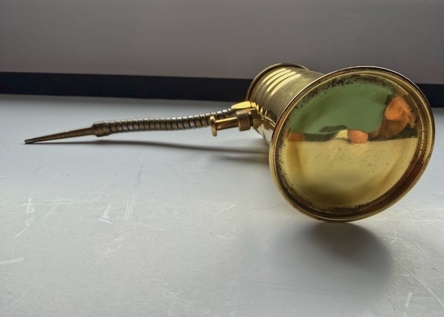 Vintage Eagle Brass Oil Can Flexible Spout Oiler Machinist Tool Industrial