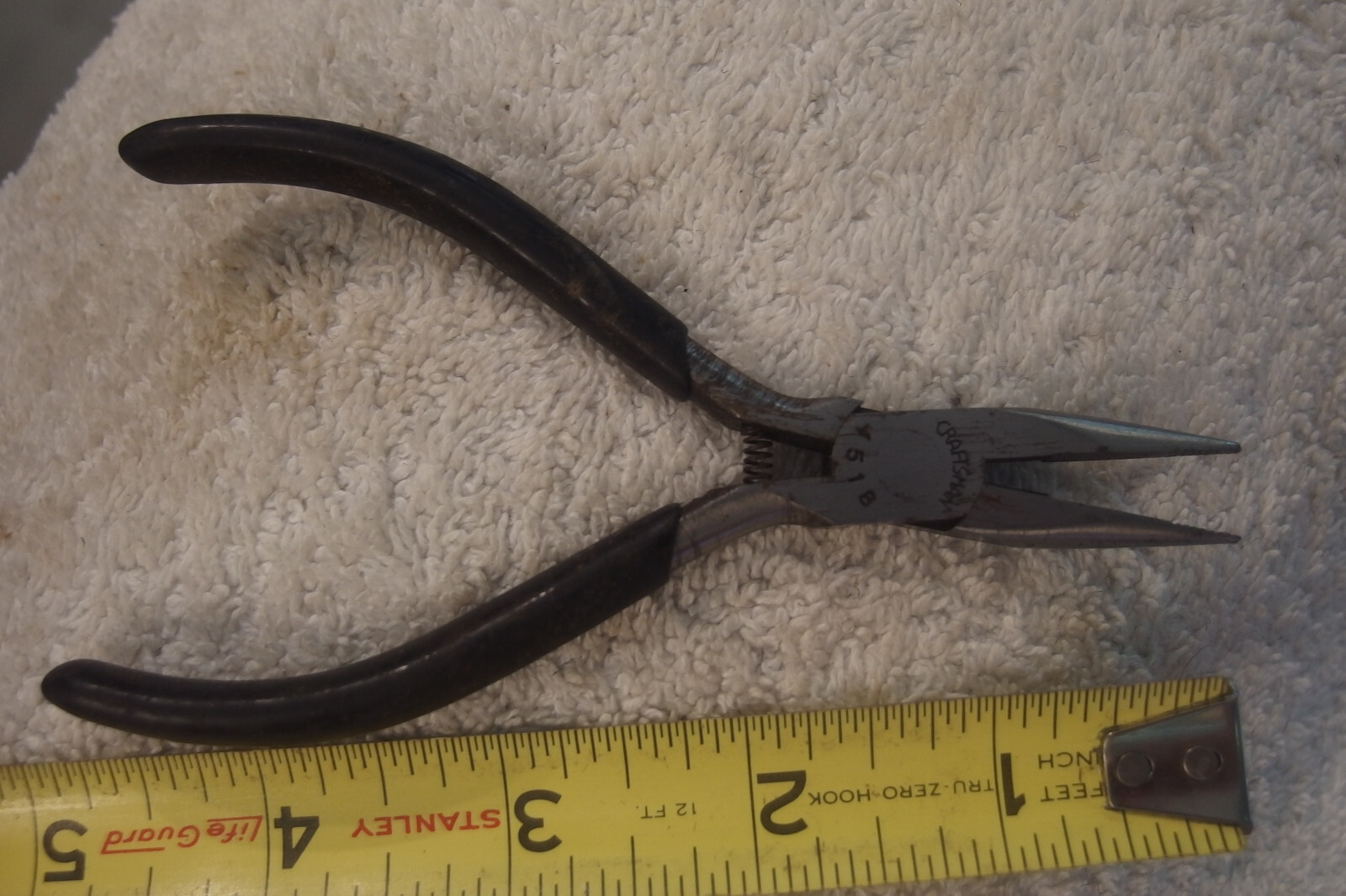 4 3/4″ ad CRAFTSMAN 4518 spring loaded LONg NEEDLE NOSE PLIERS CUTTER tool VTG