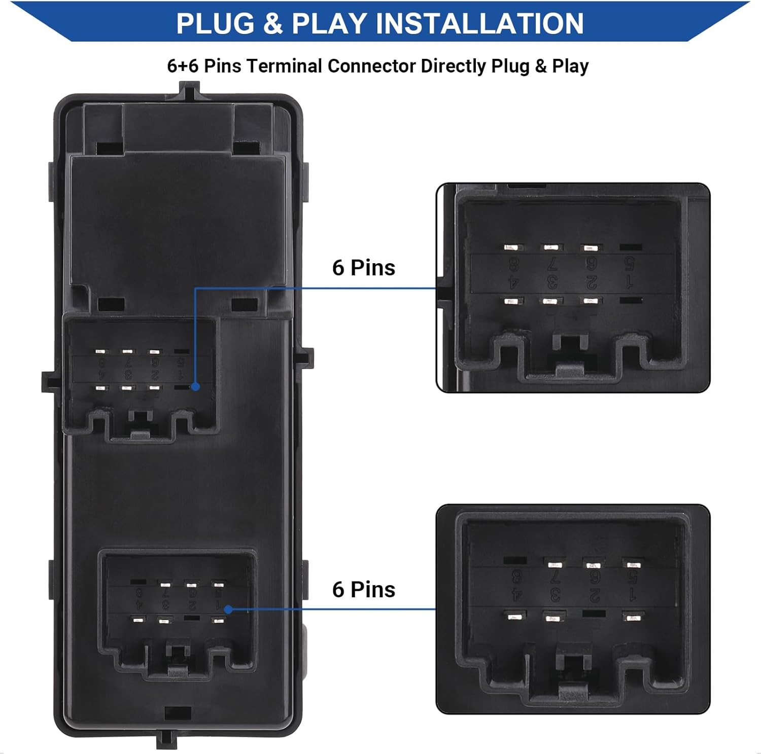 Obaee Master Window Switch Compatible with 2009-2010 Ford F-150, Replacement OEM