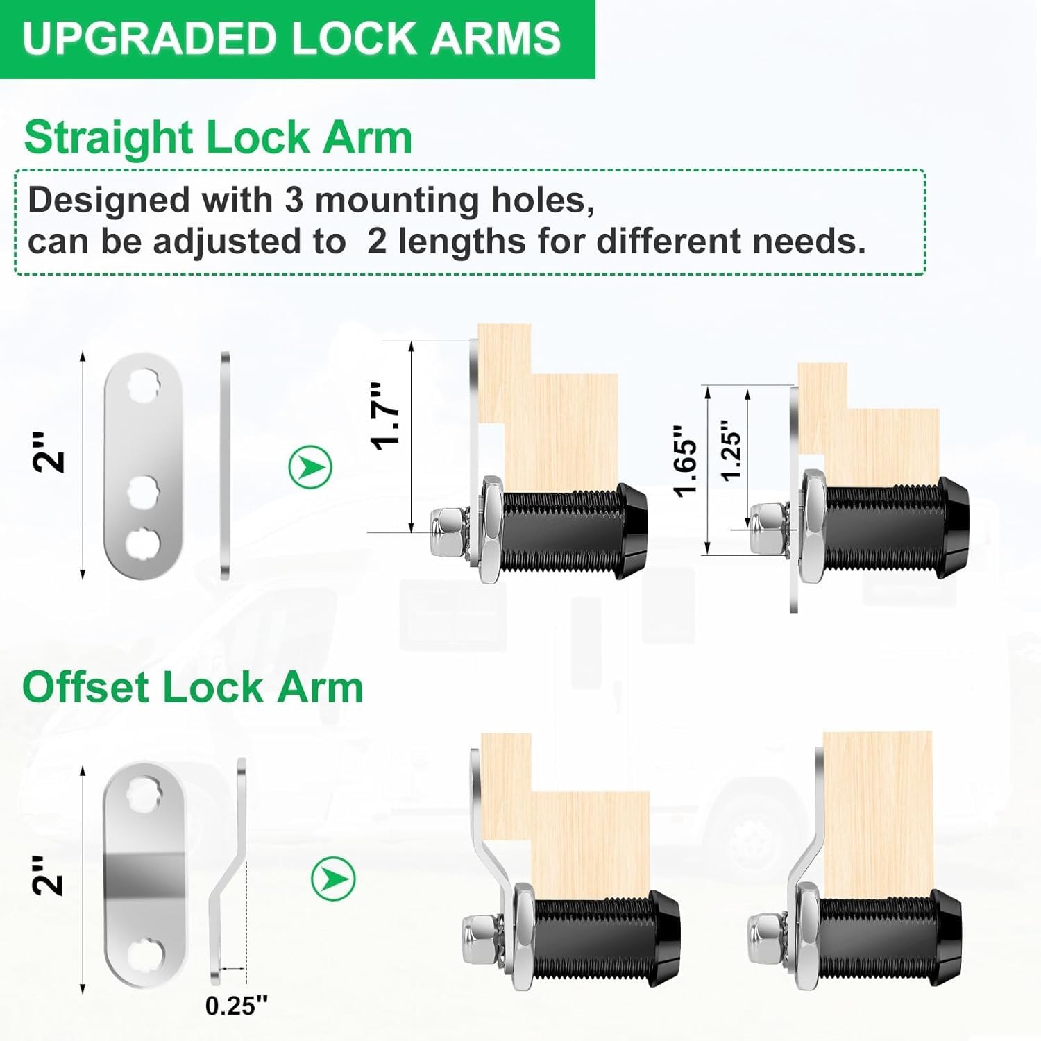 2 Pack Black Cabinet Lock with Keys, 1-1/2″ RV Storage Locks Keyed Alike, RV …