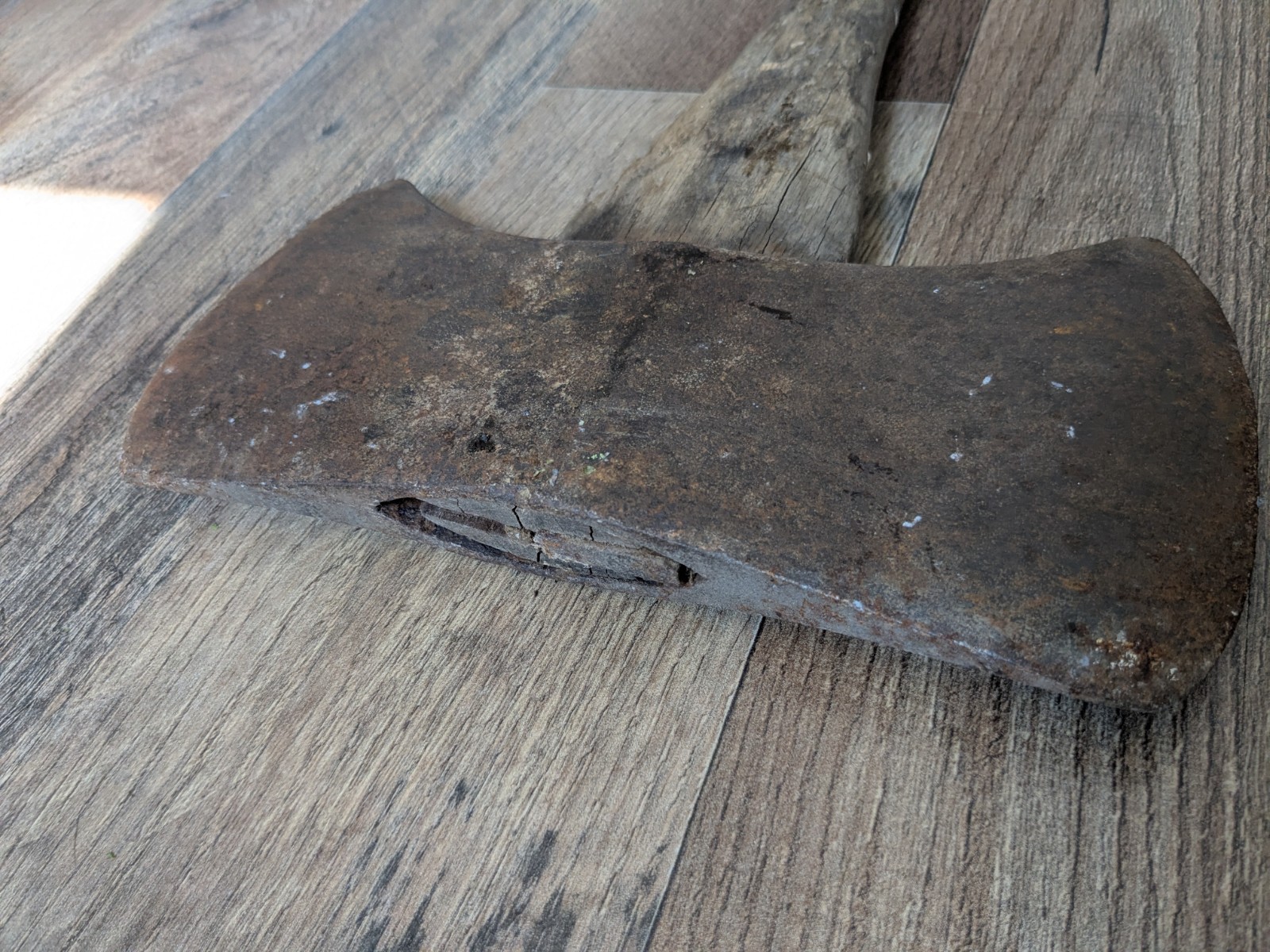 Antique Old Rare 3-1/2 Lb Double Bit Axe Head Only Tool Marked Maine USA
