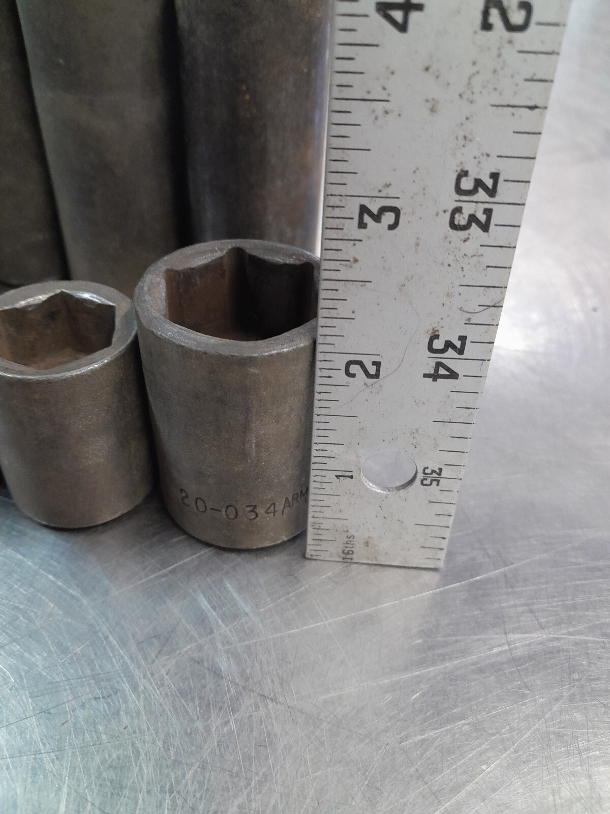 Lot of 12 , Vintage Armstrong Six Point 1/2″ drive sockets including deep well