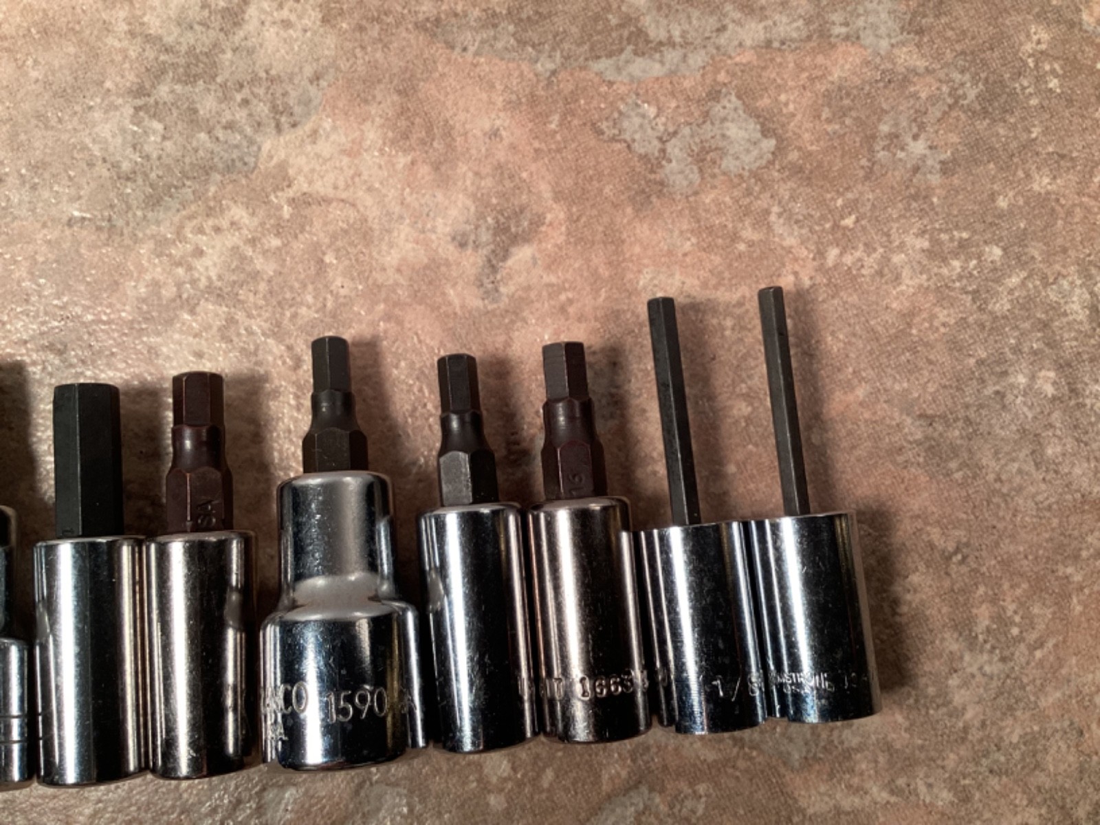 Vintage NOS 16 Hex Sockets Allen Key Bit Drivers 1/4″, 3/8″ and 1/2″ Drive USA