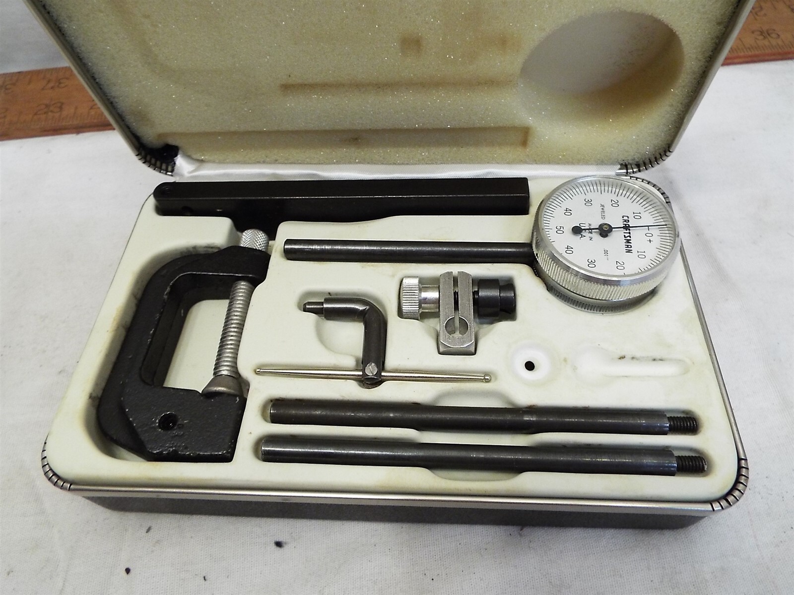 Sears Craftsman Indicator Gauge Machinist Tool .001 Jeweled in Case
