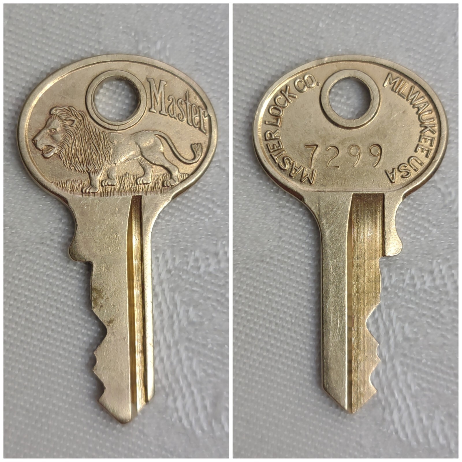 22 Vintage Brass Master Padlock Keys, 18 w/Walking Lion, Different Numbers