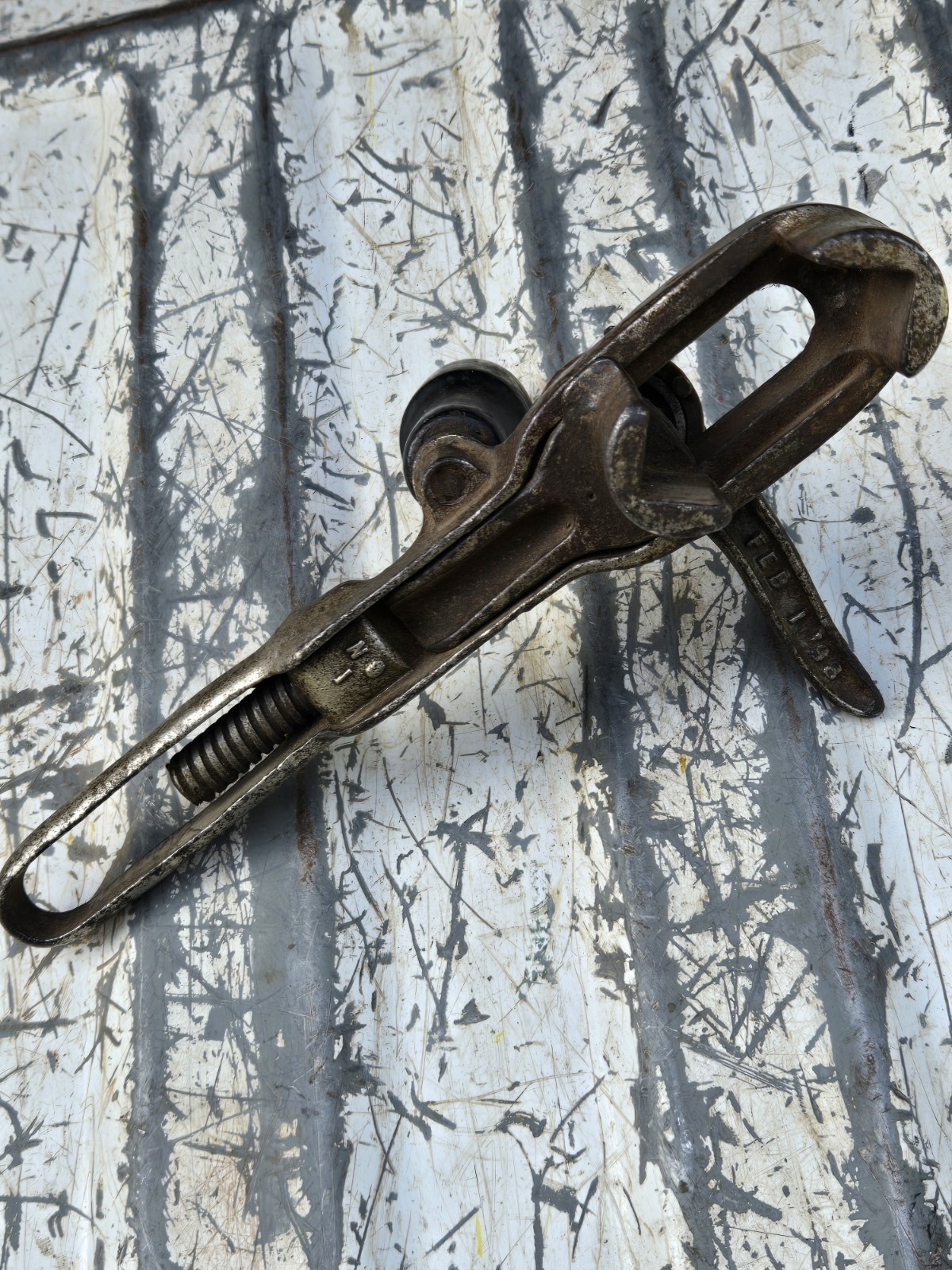 Antique 1898 Patent Rockingham Combination Pipe Wrench & Pipe Cutter Tool No 1