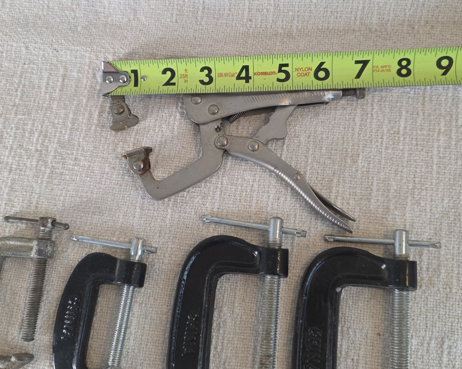 Lot Of 4 C Clamps 1 Vice Grip Vintage 2 & 4 Inch