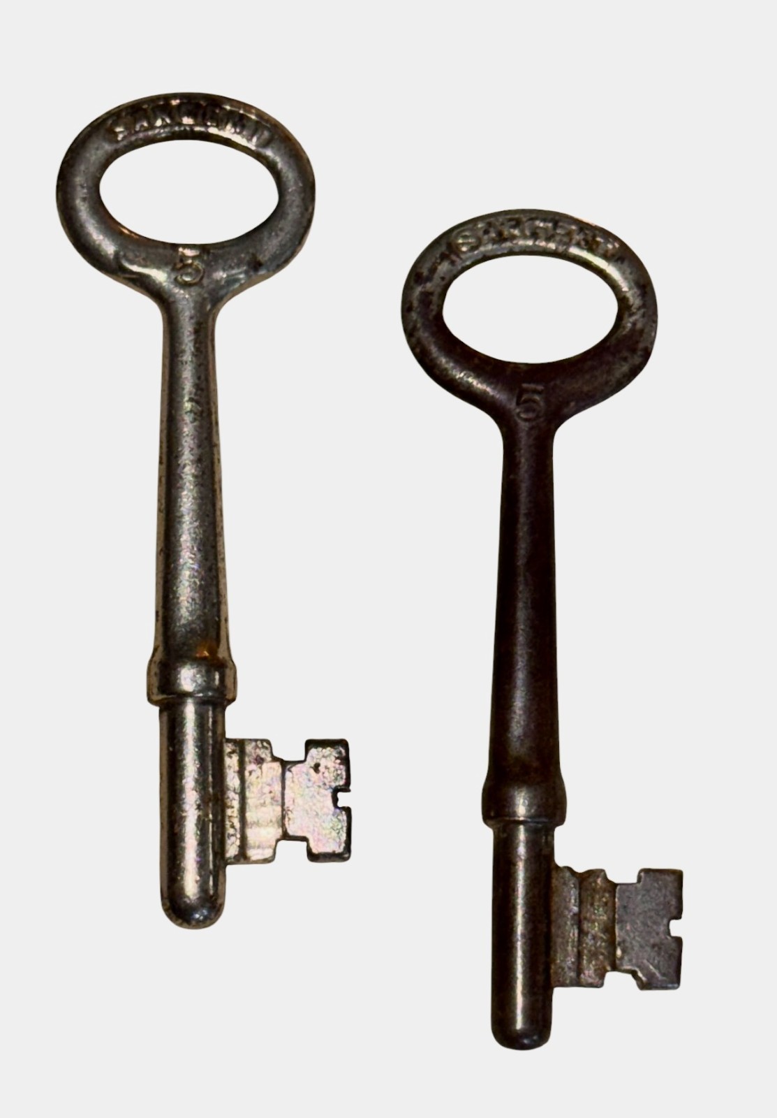 Two #5 Antique Sargent Skeleton Keys 2 5/8″ for Mortise Locks