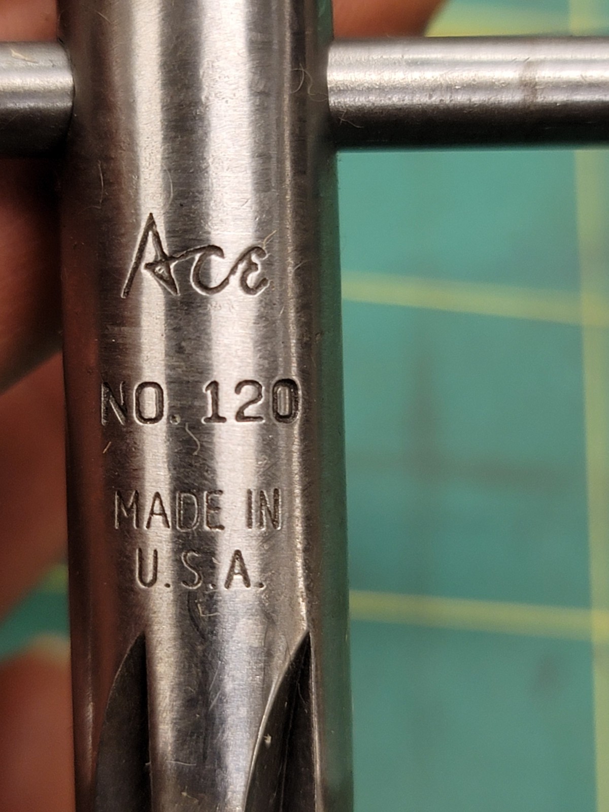 Vintage Ace No 120 Made In USA Straight Tapered Reamer Machinist Tool