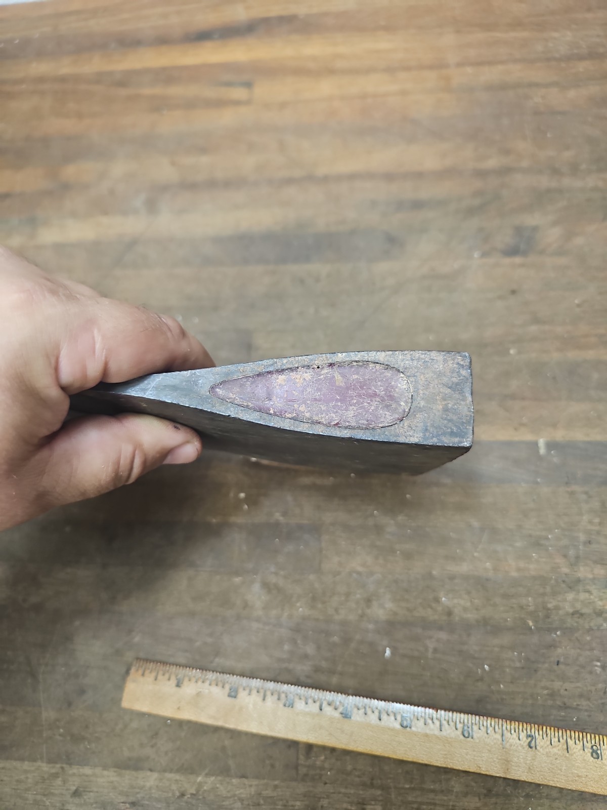 D23- Vintage Plumb Single Bit Axe Head with bevels 3 13 oz jersey pattern