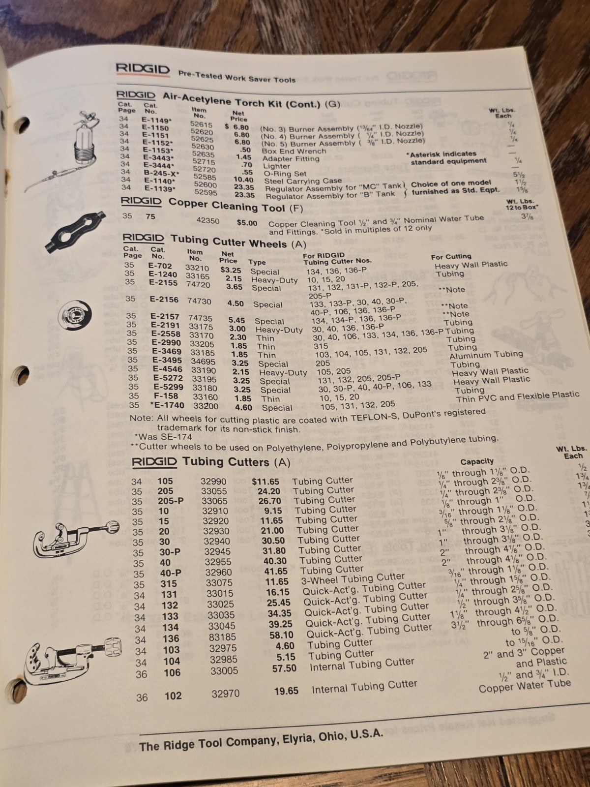 RIDGID Work Saver Tools~Tool Price List No. 1078~Oct 16, 1978~Elyria OH~VGC!