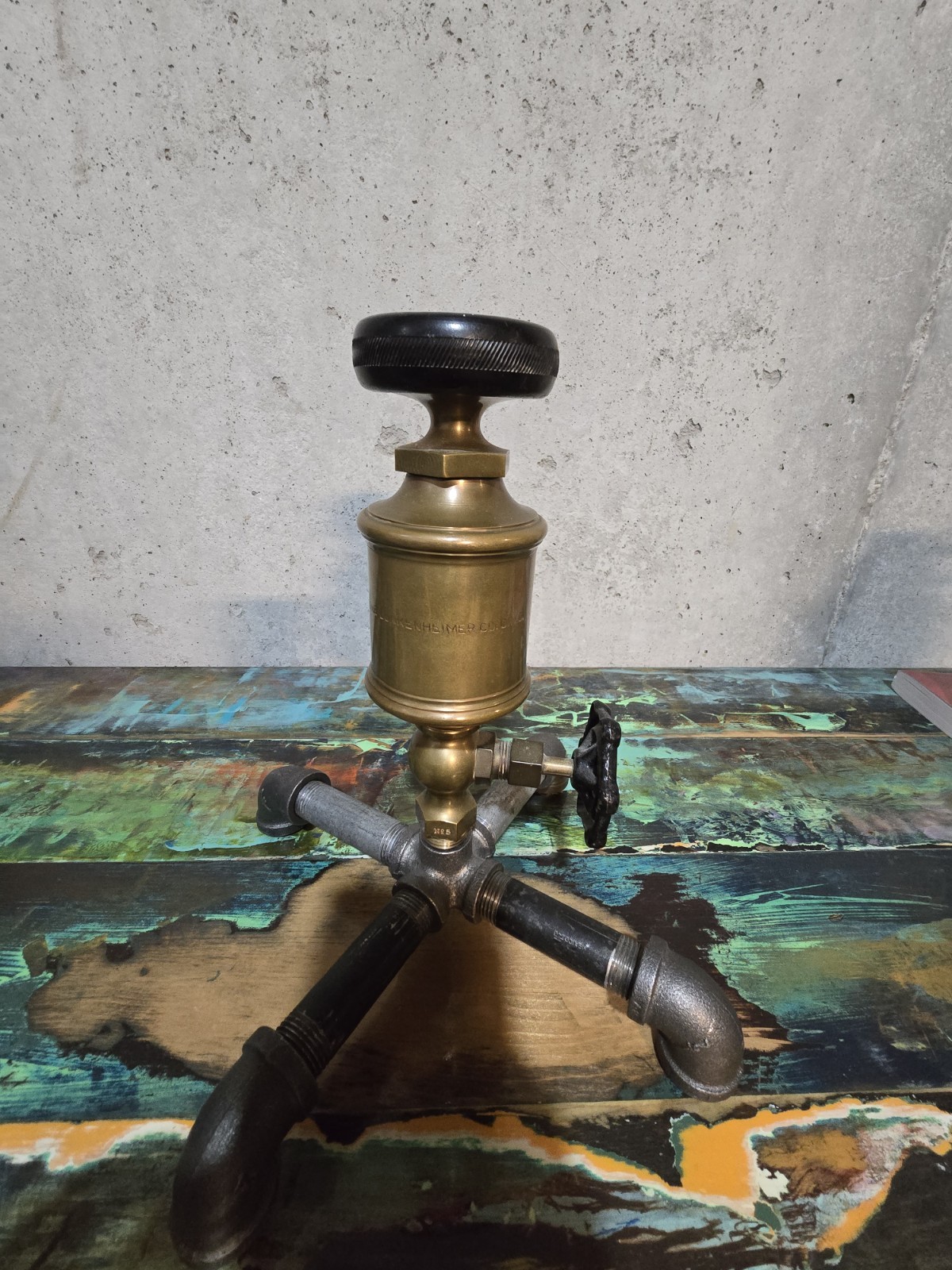 Antique/Vintage ~ The Lunkenheimer Co. No. 5 Brass Banner Valve/Oiler *Clean*
