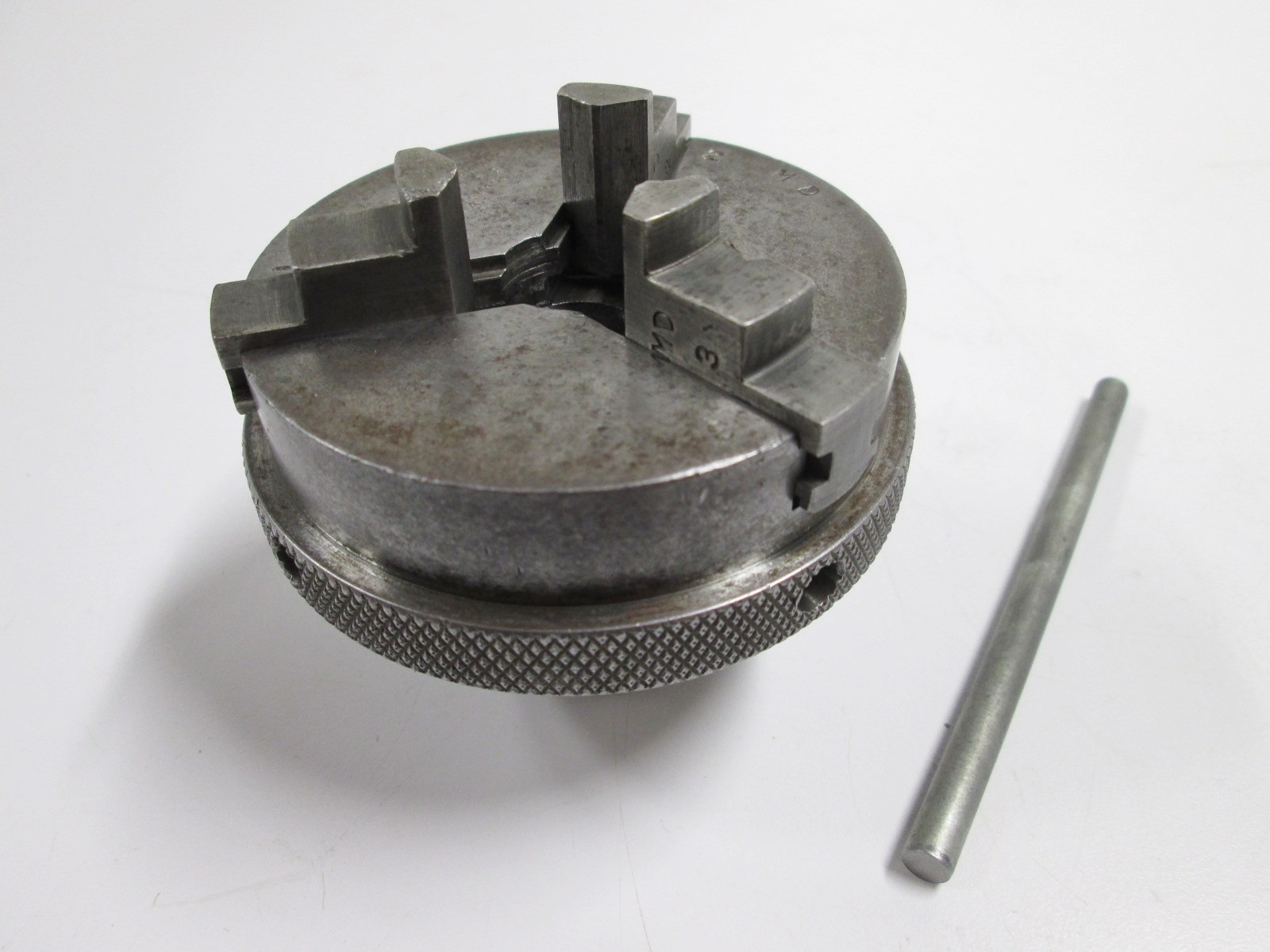 Antique Goodell-Pratt 3-Jaw Self Centering Scroll Lathe Chuck 1″-8TPI Wood Metal